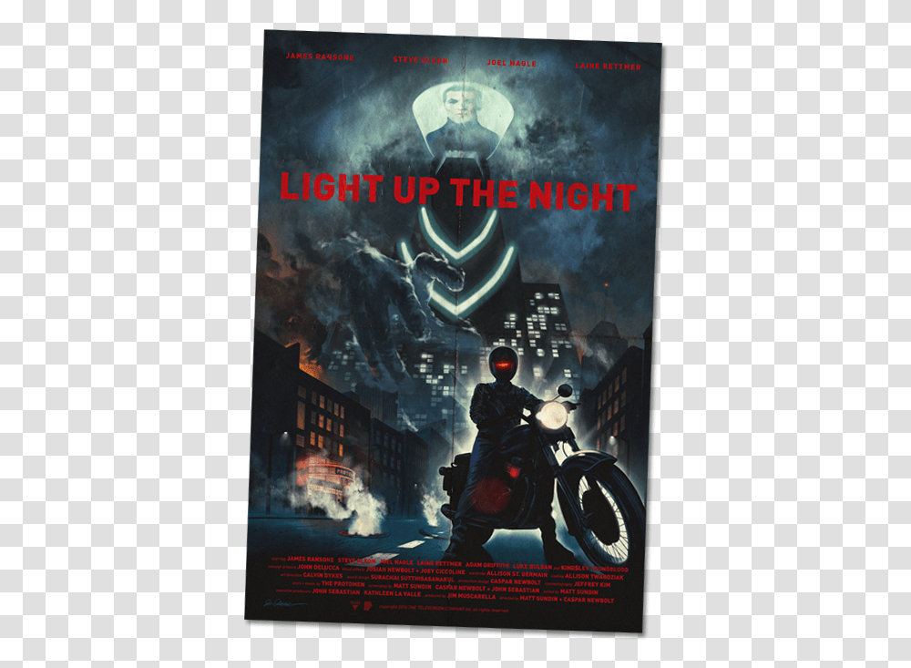 Light Up The Night Movie Poster Protomen Light Up The Night Poster, Advertisement, Motorcycle, Vehicle, Transportation Transparent Png