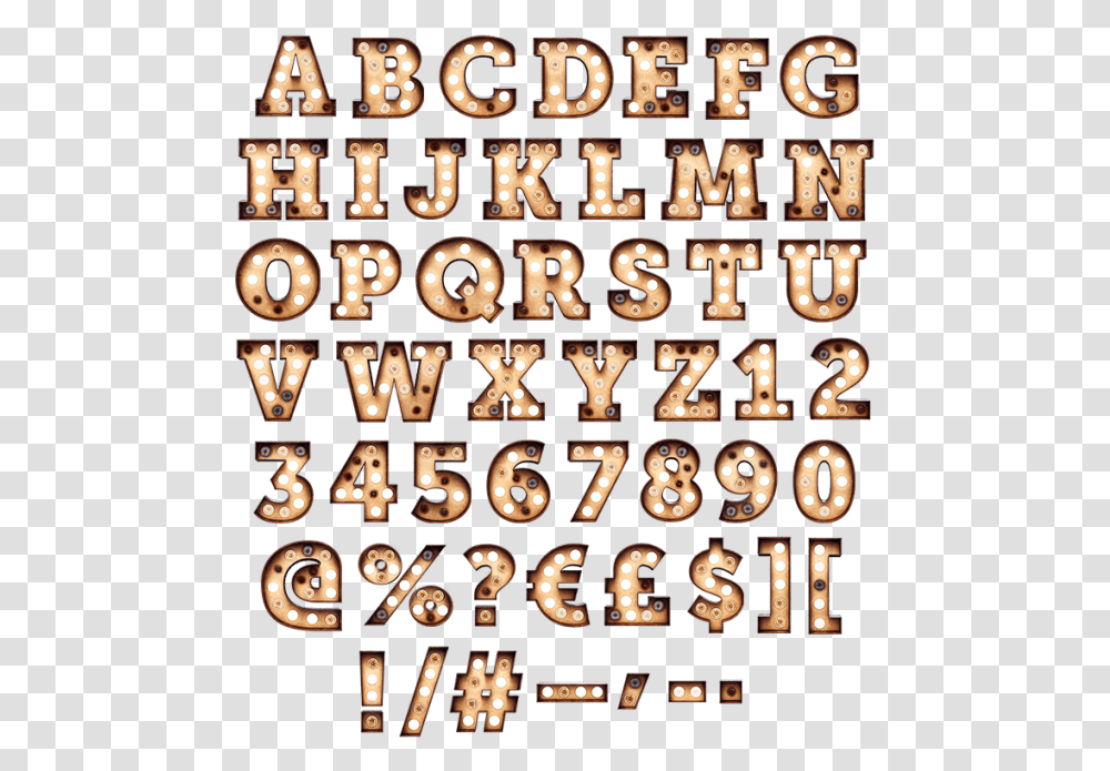 Light Vintage Font Light Bulb Letters, Alphabet, Word, Number Transparent Png