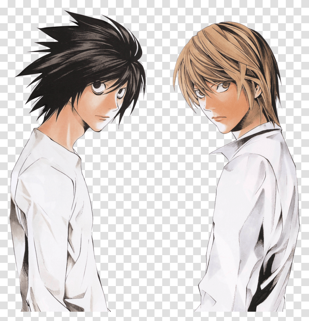 Light Yagami 1 Image Death Note Light And L, Manga, Comics, Book, Person Transparent Png