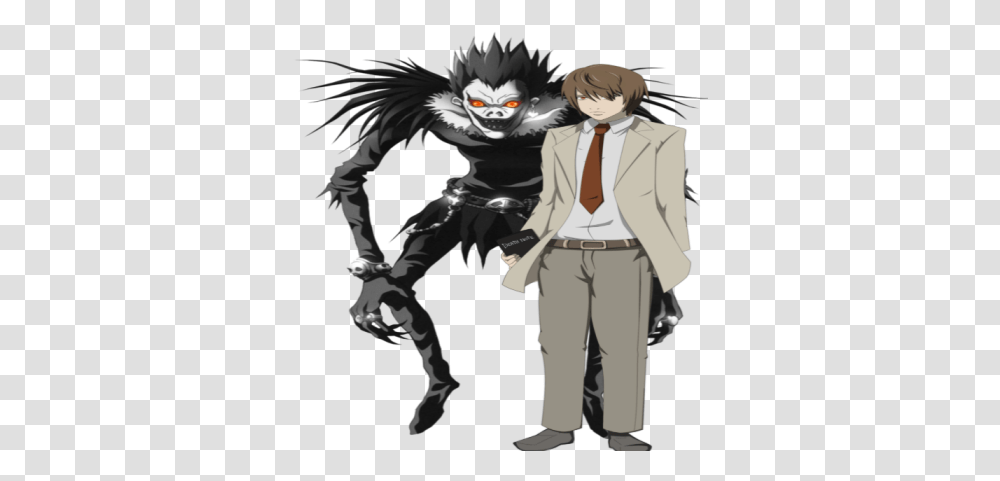 Light Yagami And Ryuk Death Note Ryuk, Performer, Person, Human, Manga Transparent Png