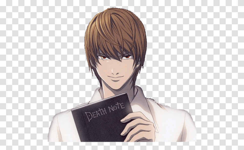 Light Yagami With Death Note Clipart Light Death Note, Person, Human, Book, Manga Transparent Png