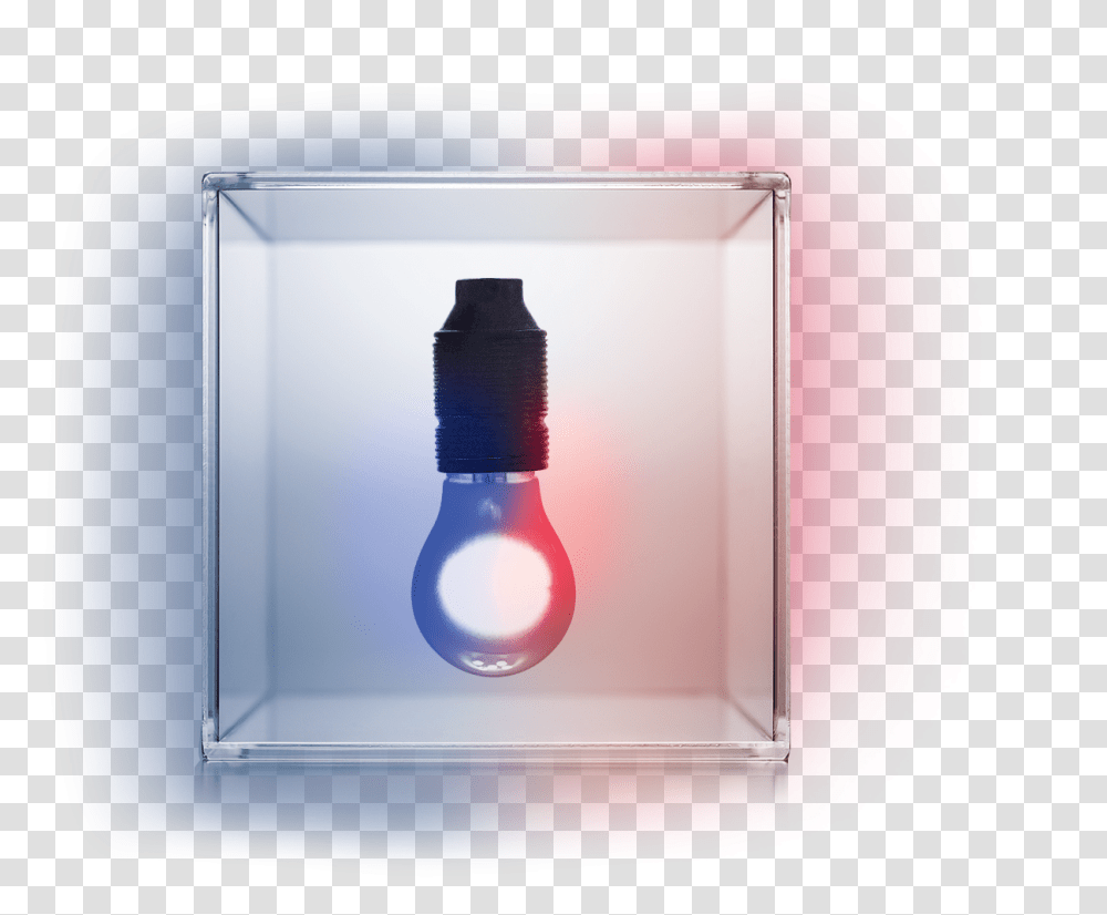 Lightbulb Inside Glass Box Glass Bottle, Lighting, LED Transparent Png