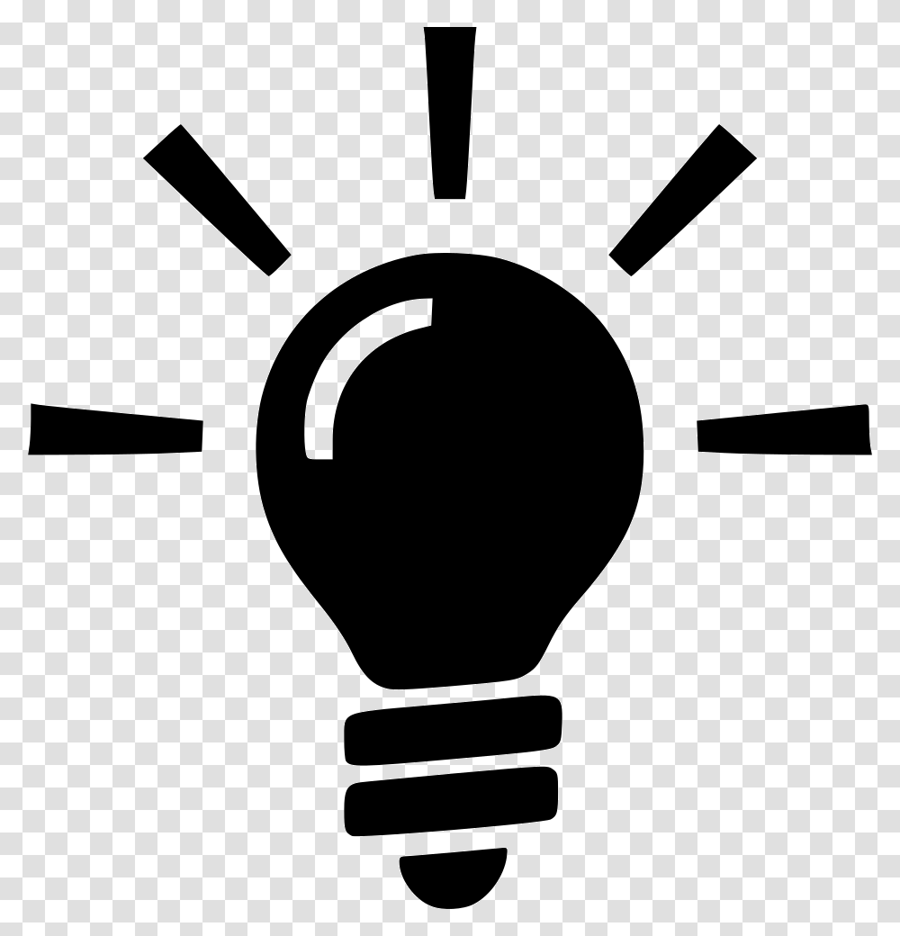 Lightbulb On Light Bulb Black Clipart, Silhouette, Stencil Transparent Png