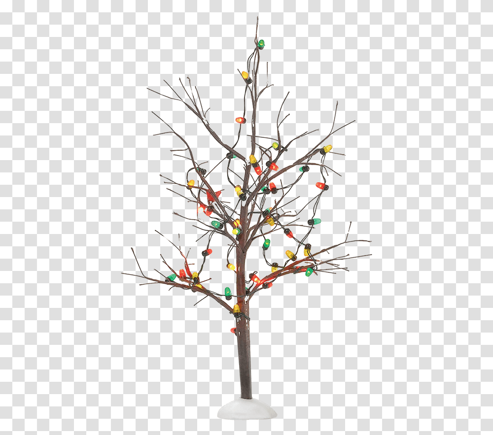 Lighted Christmas Bare Branch Tree, Plant, Ornament, Flower Transparent Png