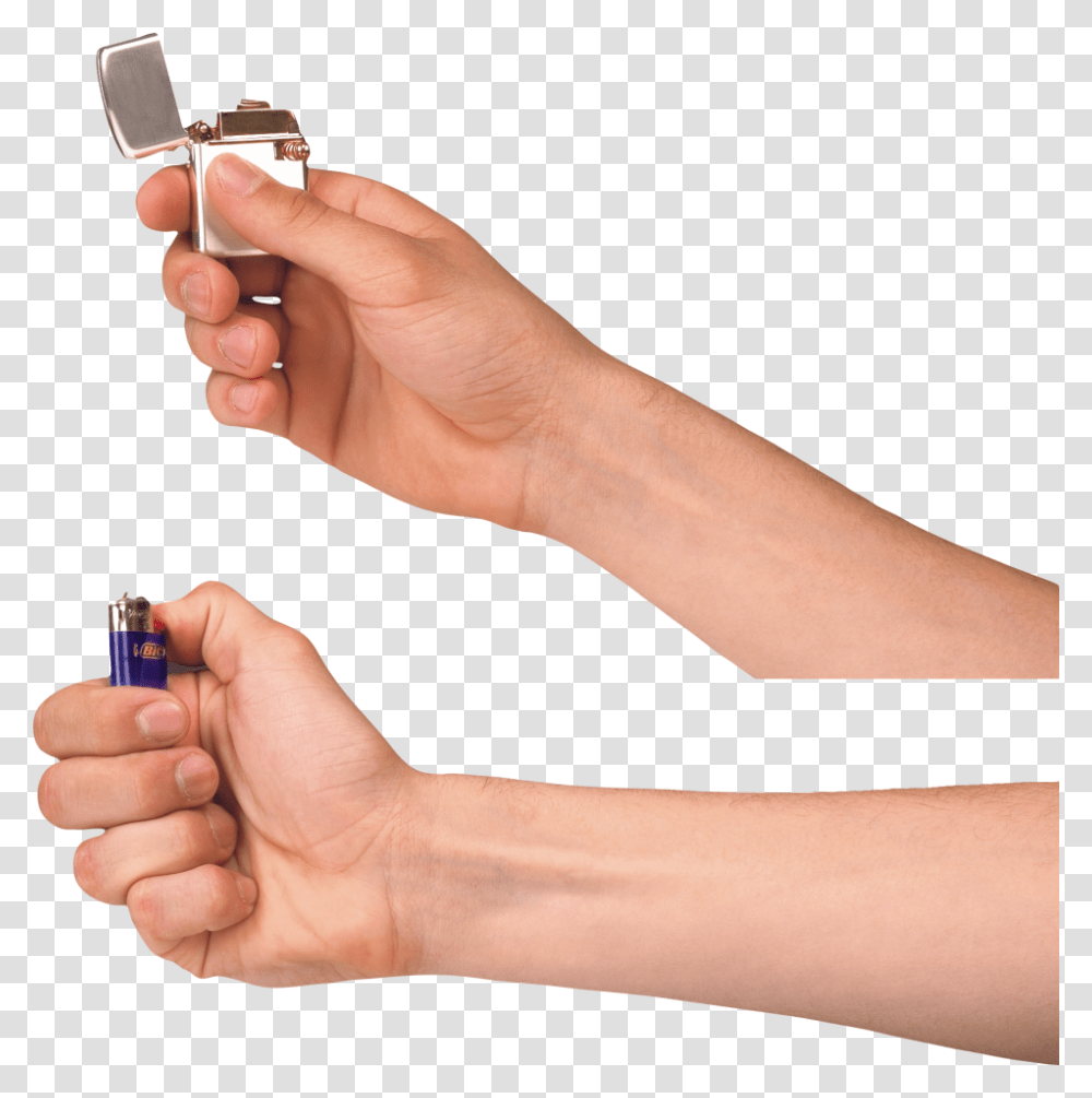 Lighter Zippo On Hand Image Hand Lighter, Person, Human, Finger, Wrist Transparent Png
