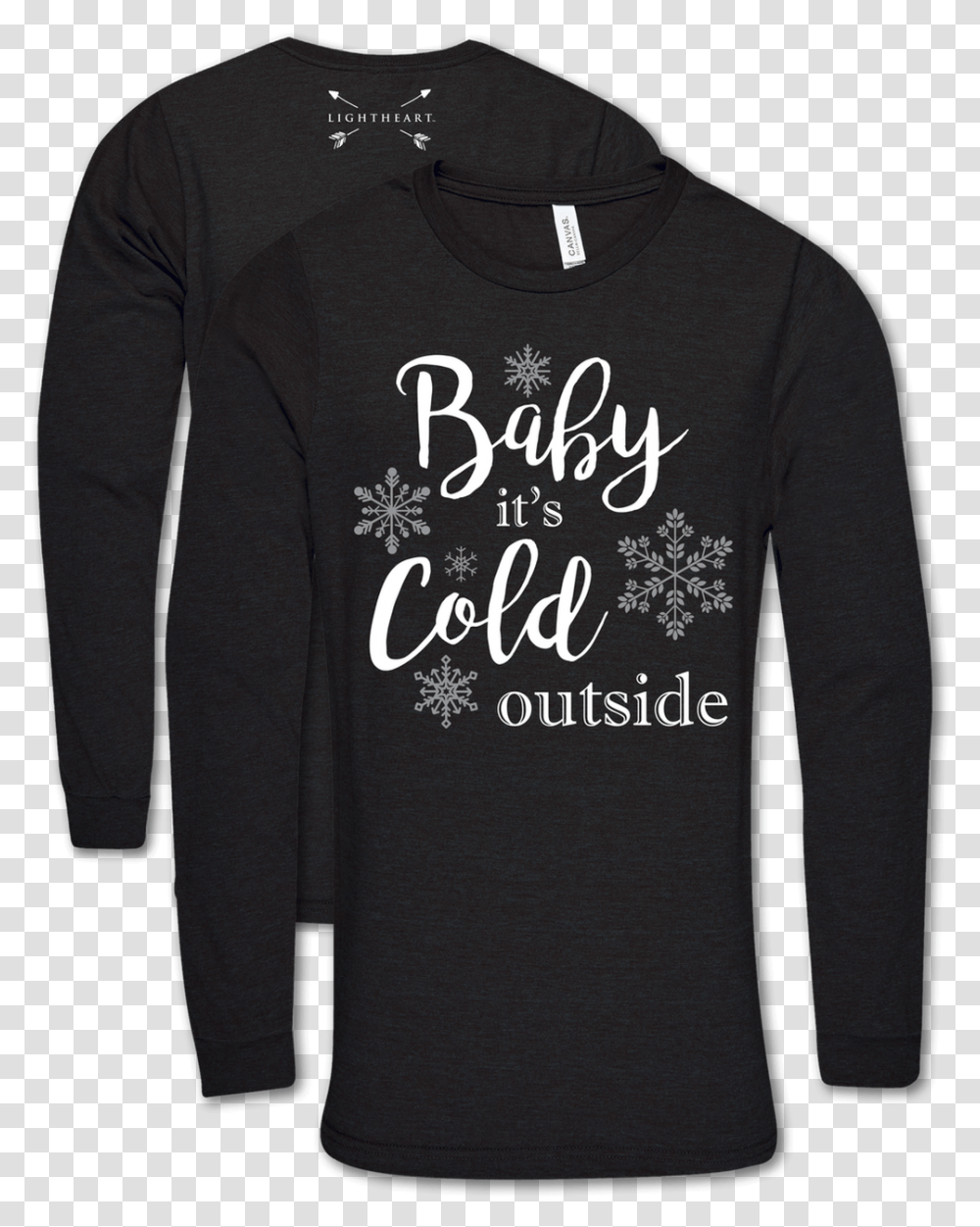 Lightheart Baby It's Cold Outside Black Heather Ls Hoodie, Sleeve, Apparel, Long Sleeve Transparent Png
