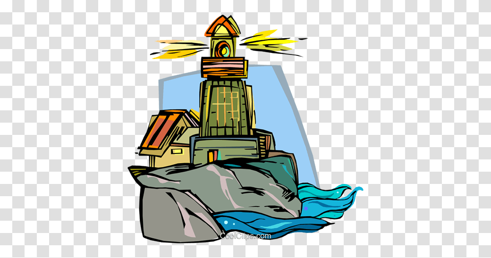 Lighthouse Beacon Royalty Free Vector Clip Art Illustration, Machine, Vehicle, Transportation, Watercraft Transparent Png