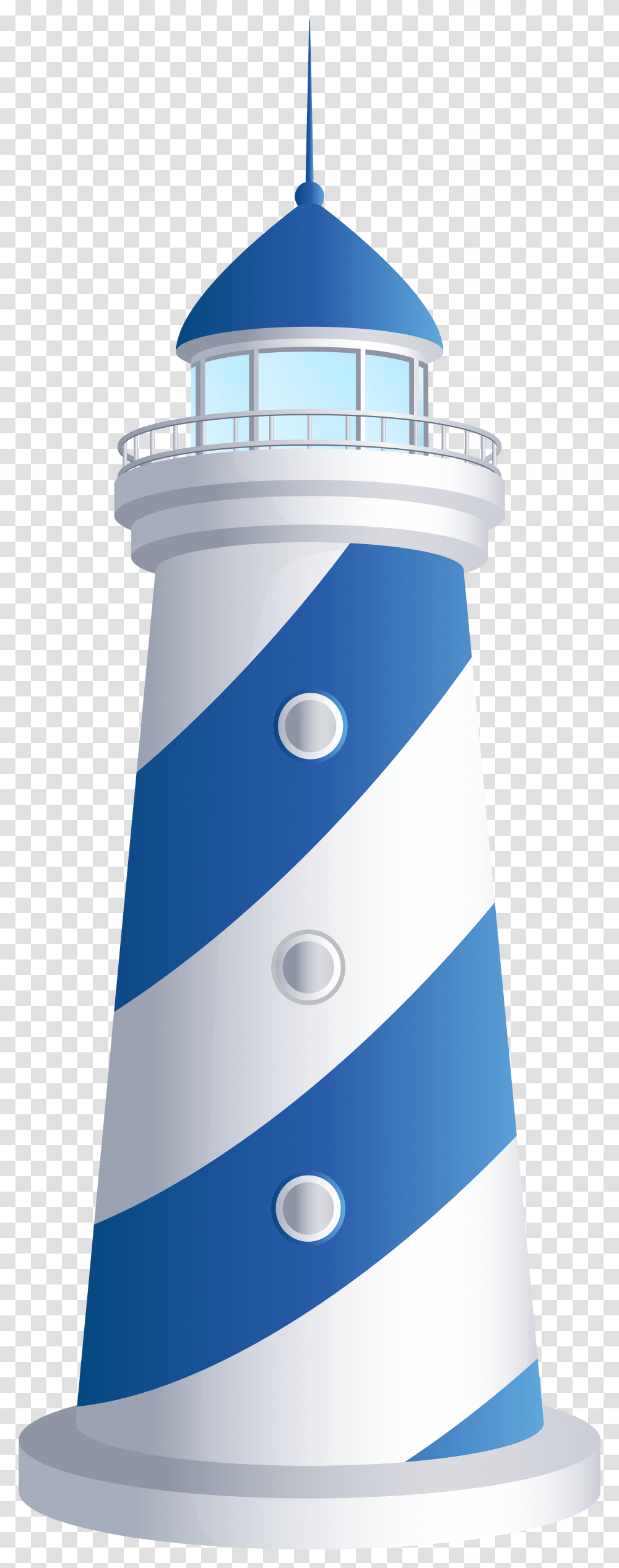 Lighthouse Clip Art Image Cartoon Lighthouse White And Blue, Bottle, Tie, Accessories Transparent Png