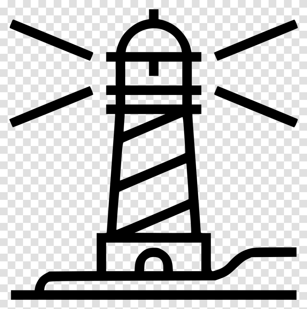 Lighthouse Clipart Icons Tourism, Utility Pole, Lawn Mower, Stencil Transparent Png