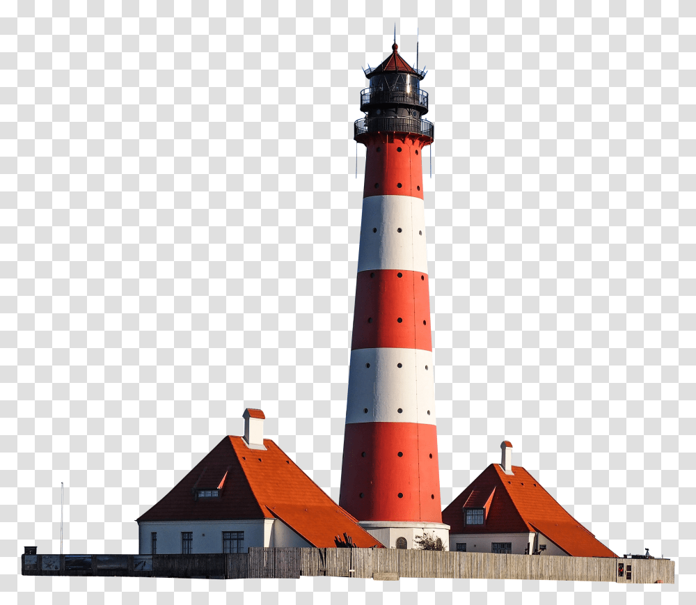 Lighthouse Westerheversand, Architecture, Building, Tower, Beacon Transparent Png