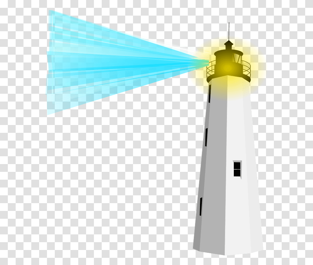 Lighthouse With Blue Light Lighthouse With Beacon Clipart, Tower, Architecture, Building, Green Transparent Png