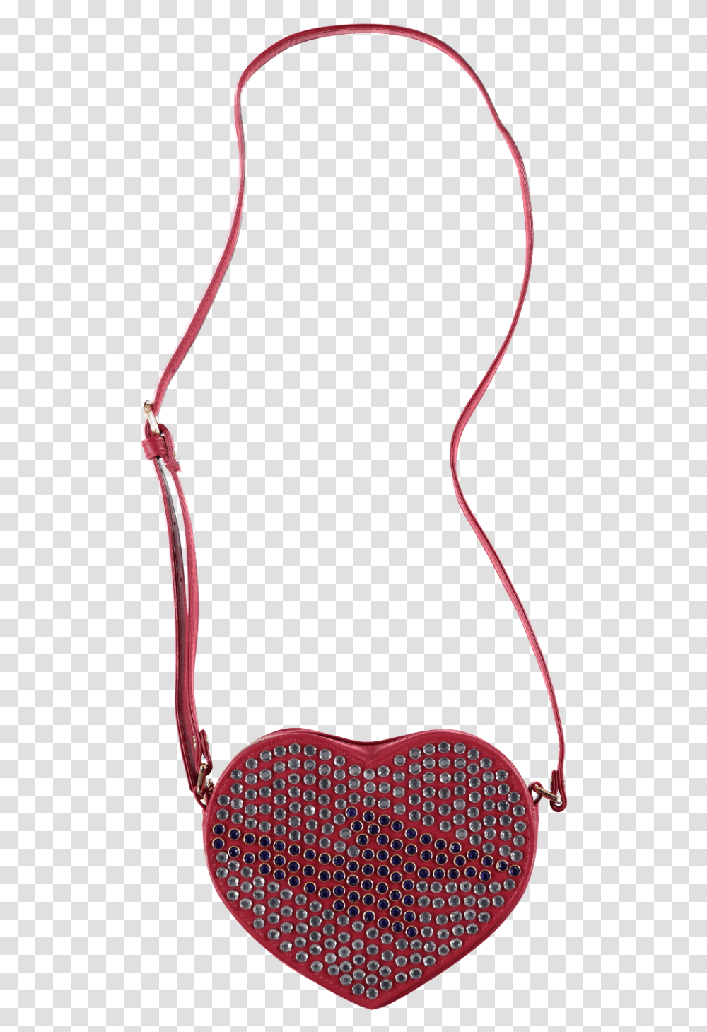 Lightning Bolt Diamante Heart Shaped Handbag Red Full Size Shoulder Bag, Whip Transparent Png