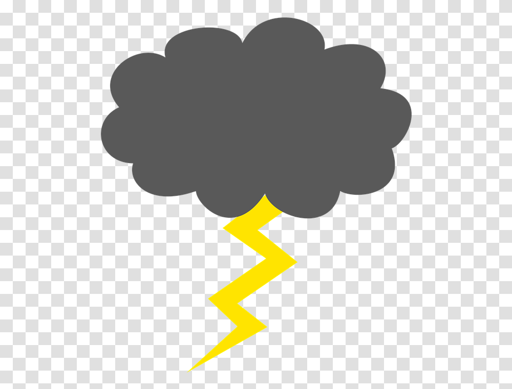 Lightning Bolt From Grey Cloud Cloud Lightning Bolt, Silhouette, Plant, Leaf, Pattern Transparent Png