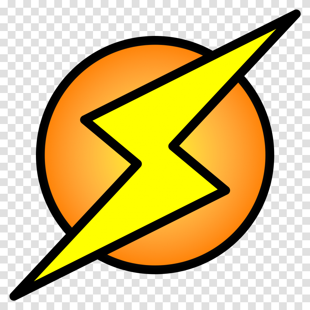 Lightning Bolt On Circle, Star Symbol, Logo, Trademark Transparent Png