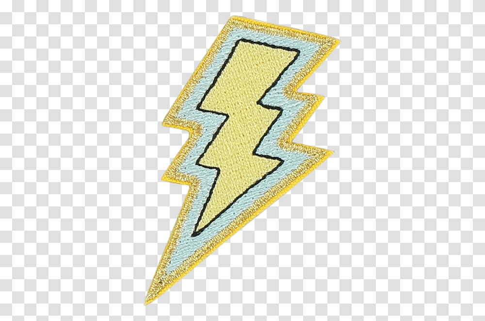 Lightning Bolt Sticker Patch Emblem, Rug, Symbol, Logo, Trademark Transparent Png