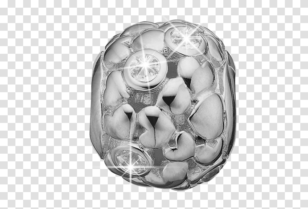 Lightning Hearts Silver Charm With Hearts And Topazes Opal, Sphere, Helmet, Ball Transparent Png