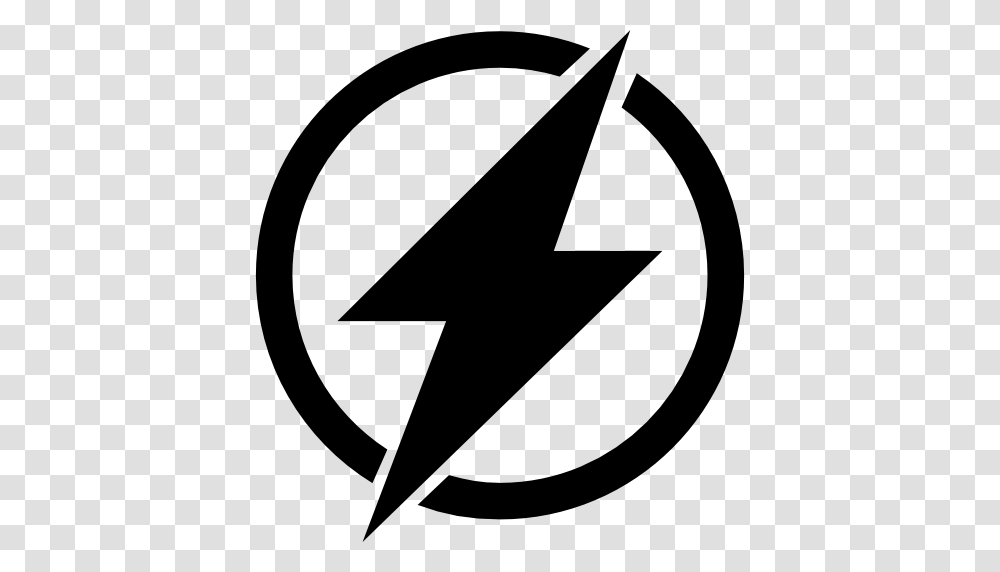 Lightning In A Circle, Star Symbol, Sign Transparent Png