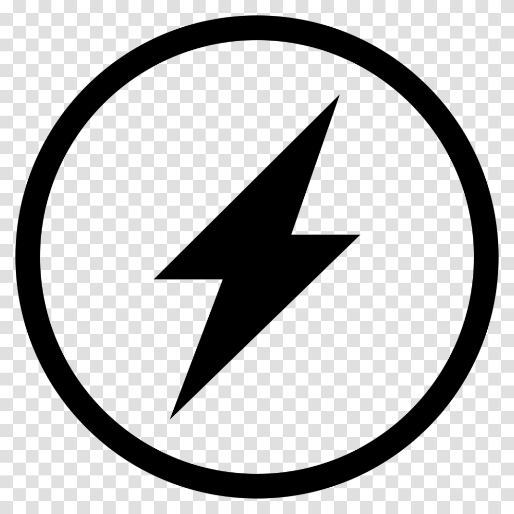 Lightning In Circle Symbol, Sign, Road Sign Transparent Png
