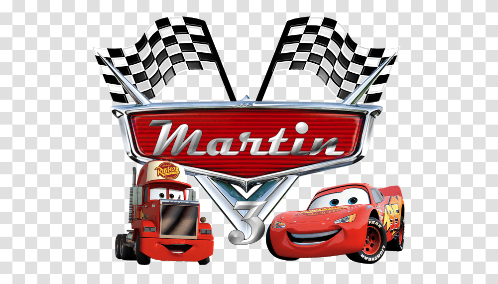 Lightning Mcqueen Mater Cars The Walt Disney Company Rayo Mcqueen Con Banderas, Vehicle, Transportation, Logo Transparent Png