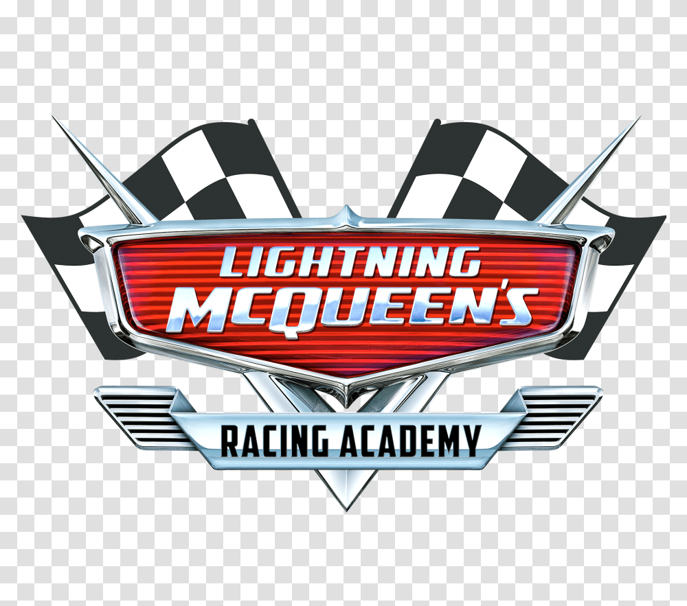 Lightning Mcqueen Racing Academy Mcqueen Cars Logo, Symbol, Metropolis, Building, Advertisement Transparent Png