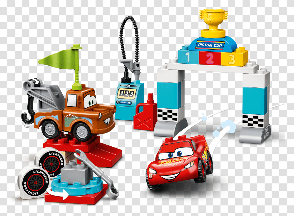 Lightning Mcqueen's Race Day Lego 10924, Toy, Vehicle, Transportation, Car Transparent Png