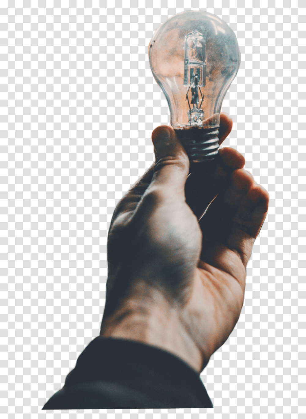 Lights Light Lamp Bulb Hand Foco, Finger, Person, Human, Glass Transparent Png
