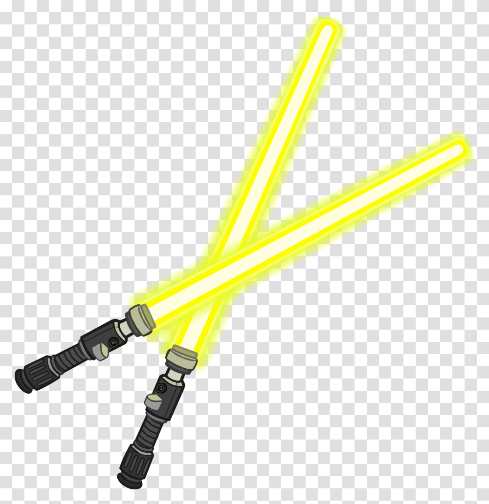 Lightsaber Luke Skywalker Qui Gon Jinn Anakin Skywalker Star Wars Lightsaber Yellow, Pencil, Hammer, Tool, Baseball Bat Transparent Png