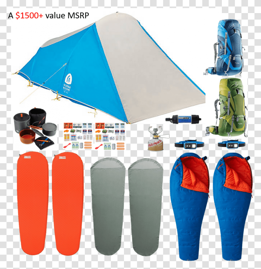 Lightweight Backpacking Kit Camping, Leisure Activities, Footwear, Tent Transparent Png