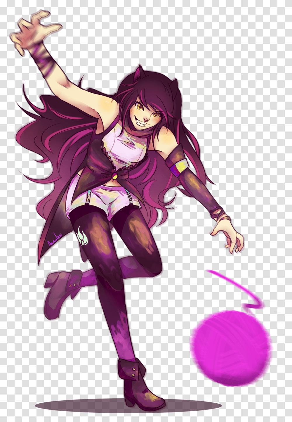 Like A Cat With Ball Of Yarn Rwby Know Your Meme Yang X Blake X Weiss Fanart, Manga, Comics, Book, Person Transparent Png