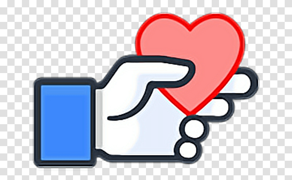 Like Heart Hand Ftestickers Stickers Autocollants Smil Facebook Like With Heart, Cushion, Pillow Transparent Png