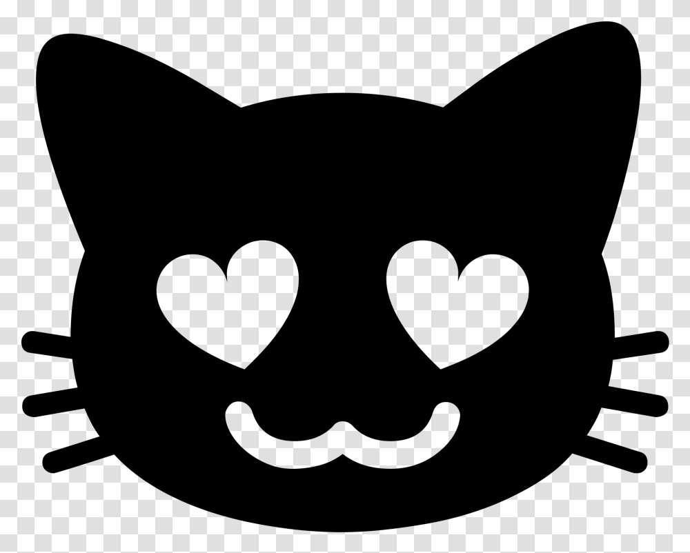 Like Popular Emojitweets Black Heart Eyes Cat Emoji Android, Gray, World Of Warcraft Transparent Png