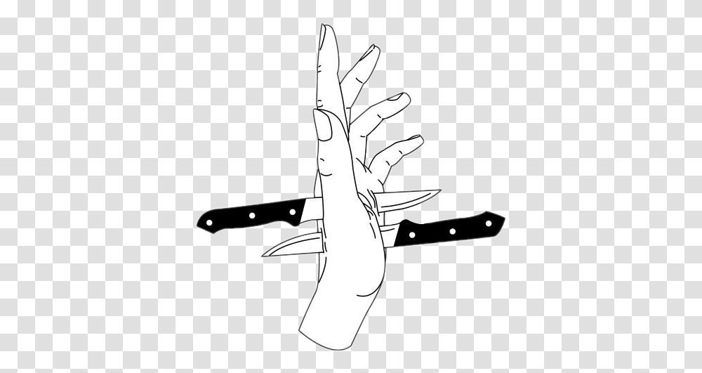 Like The Knife Stabbed Through Ellanas Knife Art Drawing, Axe, Tool, Claw, Hook Transparent Png