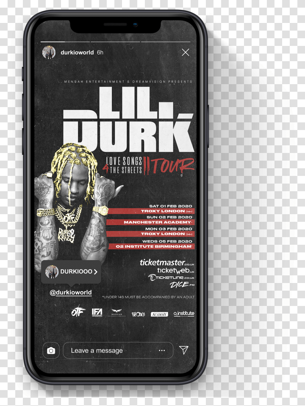 Lil Durk Uk Tour 2020, Mobile Phone, Electronics, Cell Phone, Person Transparent Png