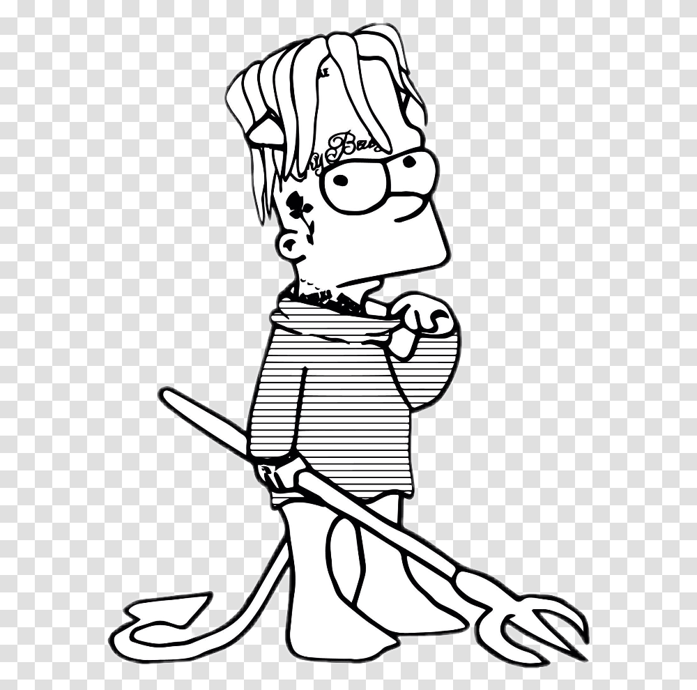Lil Peep Hellboy Bart Simpson Art Hell Boy Lil Peep, Knight, Stencil, Drawing Transparent Png