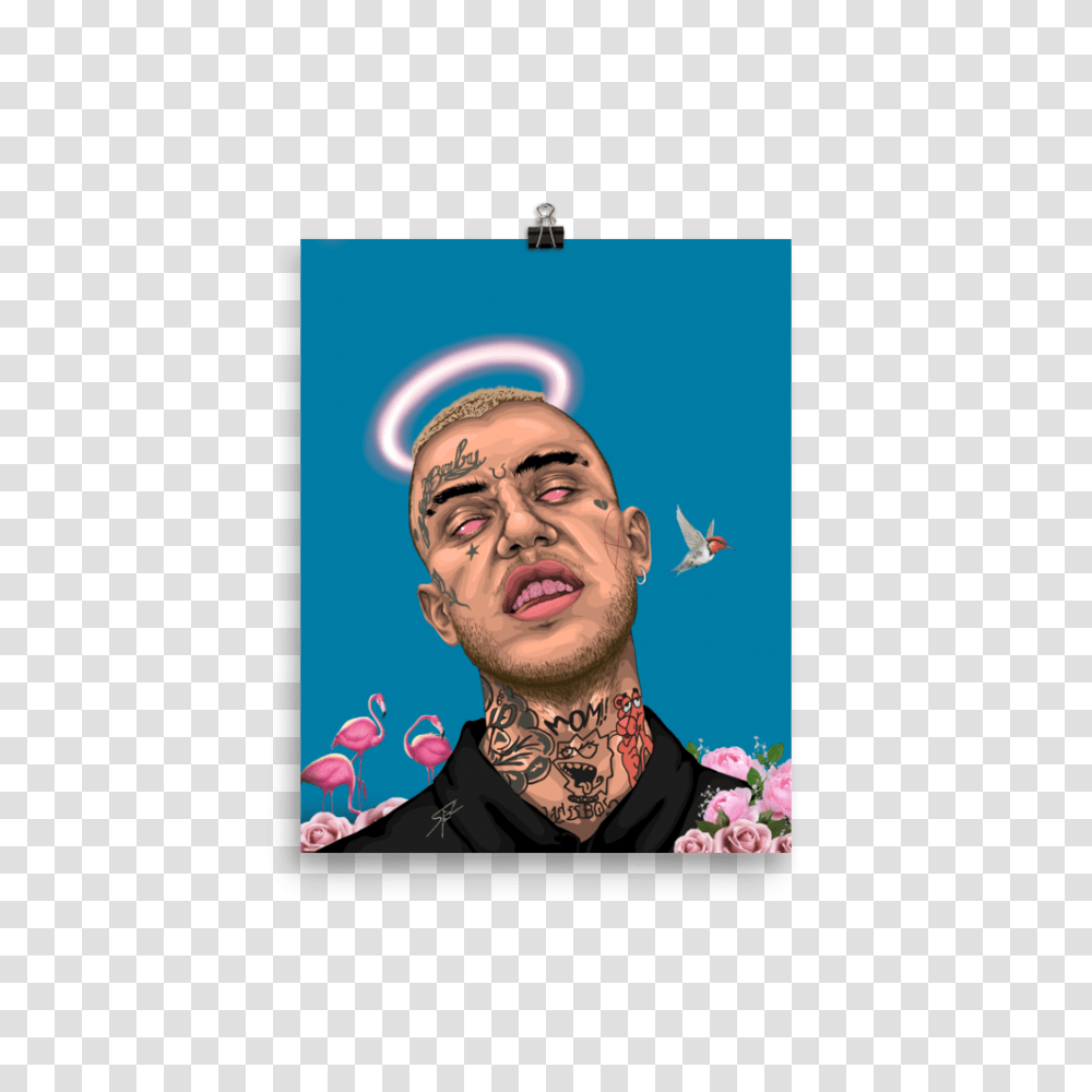 Lil Peep Premium Gloss Poster Artsysteez, Person, Head, Face, Logo Transparent Png