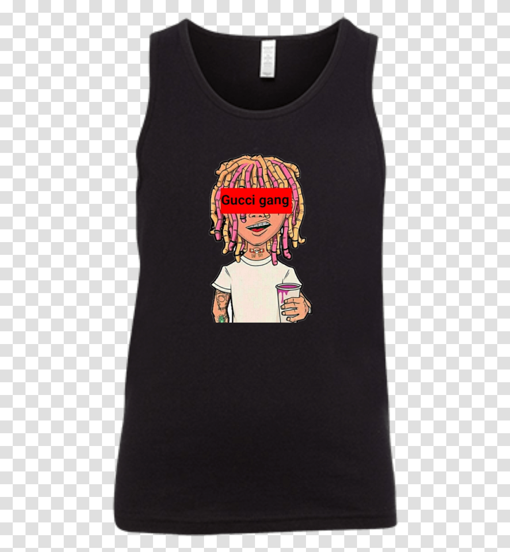 Lil Pump Gucci Gang Youth Jersey Tank T Shirts, Person, Sleeve, T-Shirt Transparent Png