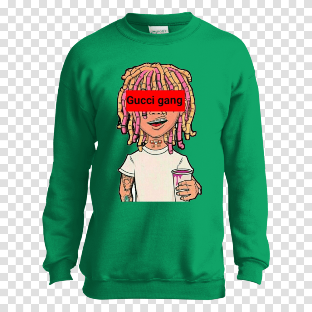 Lil Pump Gucci Gang Youth Sweatshirt Tepi Store, Apparel, Sweater, Hoodie Transparent Png