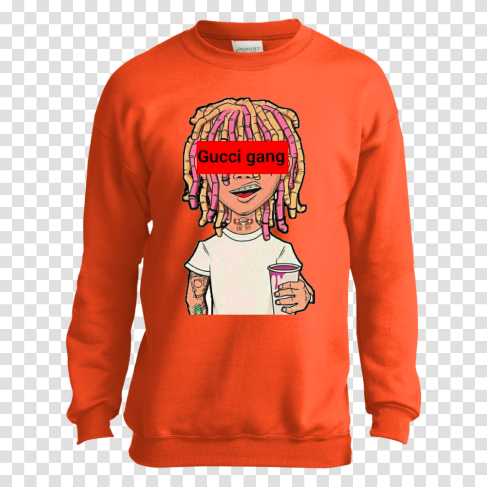 Lil Pump Gucci Gang Youth Sweatshirt Tepi Store, Apparel, Sweater, Hoodie Transparent Png