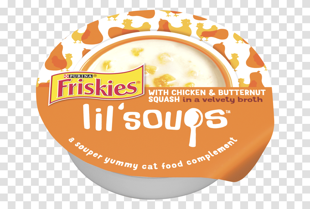 Lil Soups Cat Food, Label, Dessert, Meal, Dish Transparent Png