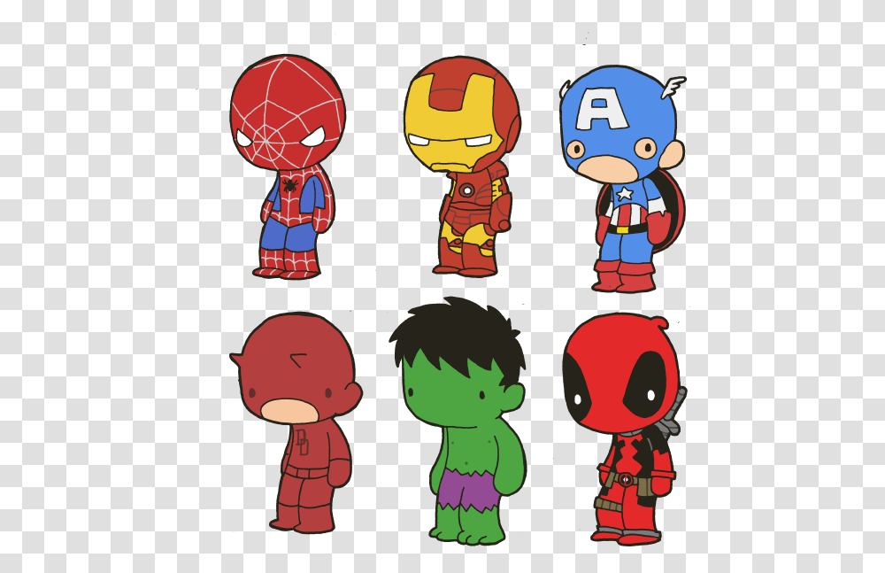 Lil Spiderman Deadpool Iron Man, Drawing, Face, Crowd Transparent Png