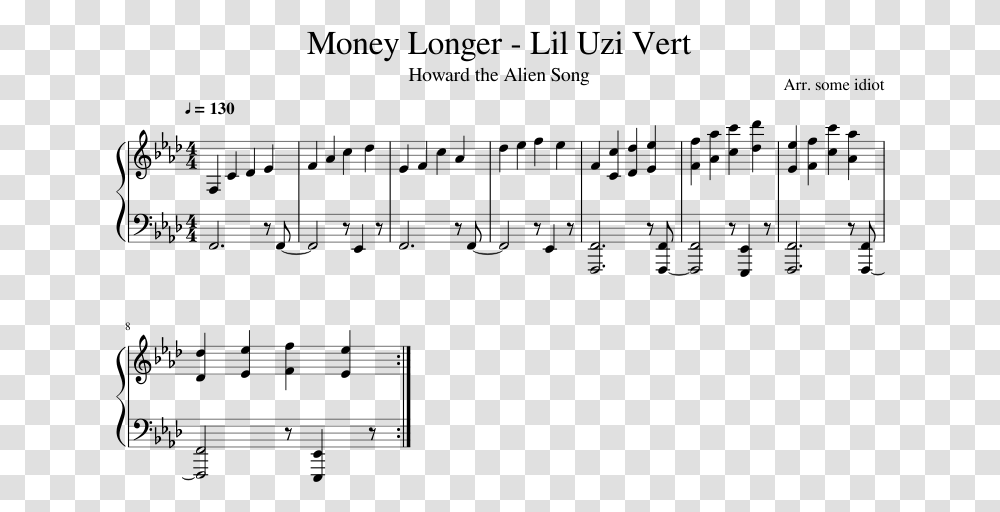 Lil Uzi Vert Piano Sheet Music, Gray, World Of Warcraft Transparent Png