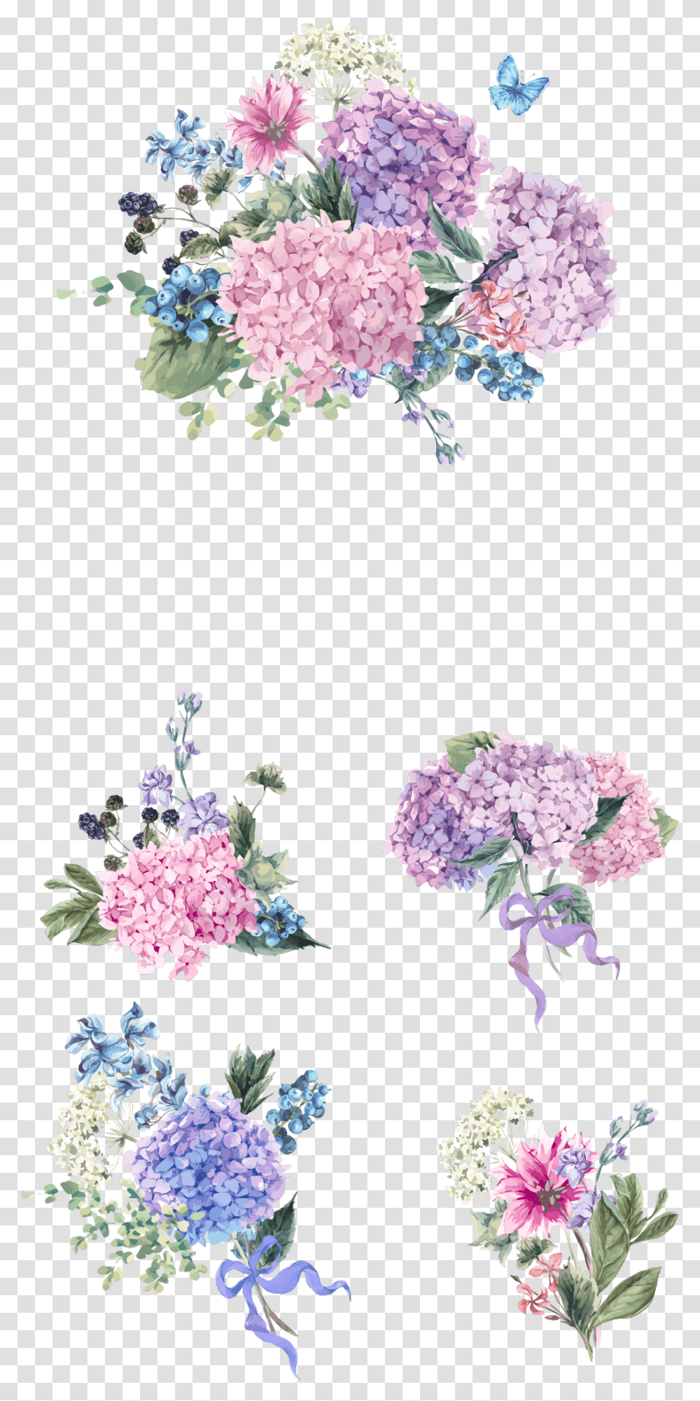 Lilac Flower Hydrangea Vector, Plant, Blossom, Petal, Flower Arrangement Transparent Png