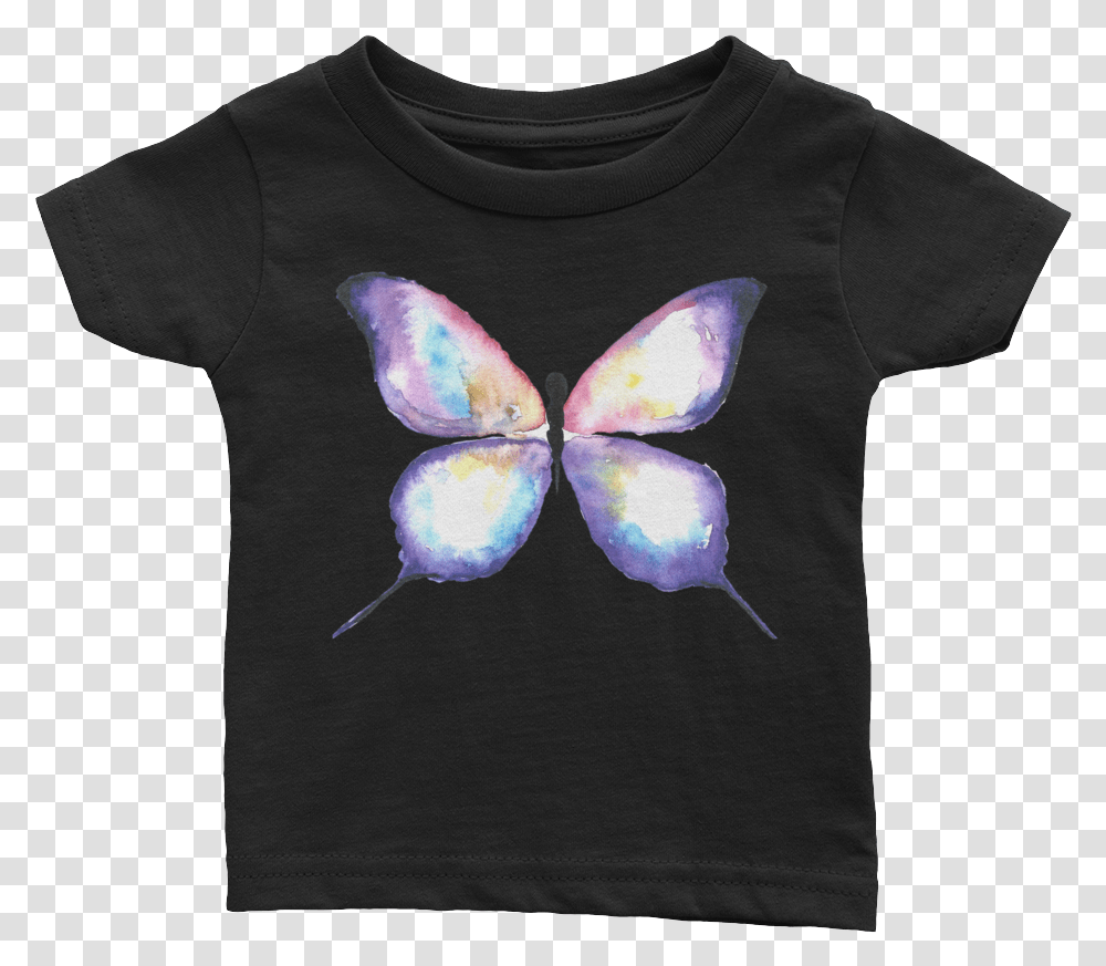 Lilac Watercolor Butterfly Infant Tee Butterfly, Clothing, Apparel, T-Shirt, Sleeve Transparent Png
