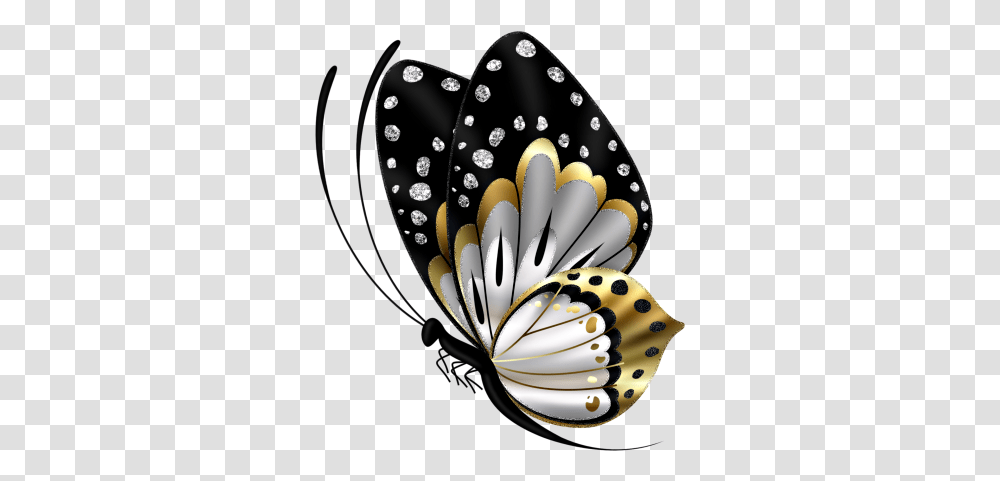 Lili Black And Gold Butterfly Black And Gold Butterfly, Plant, Animal, Clothing, Insect Transparent Png