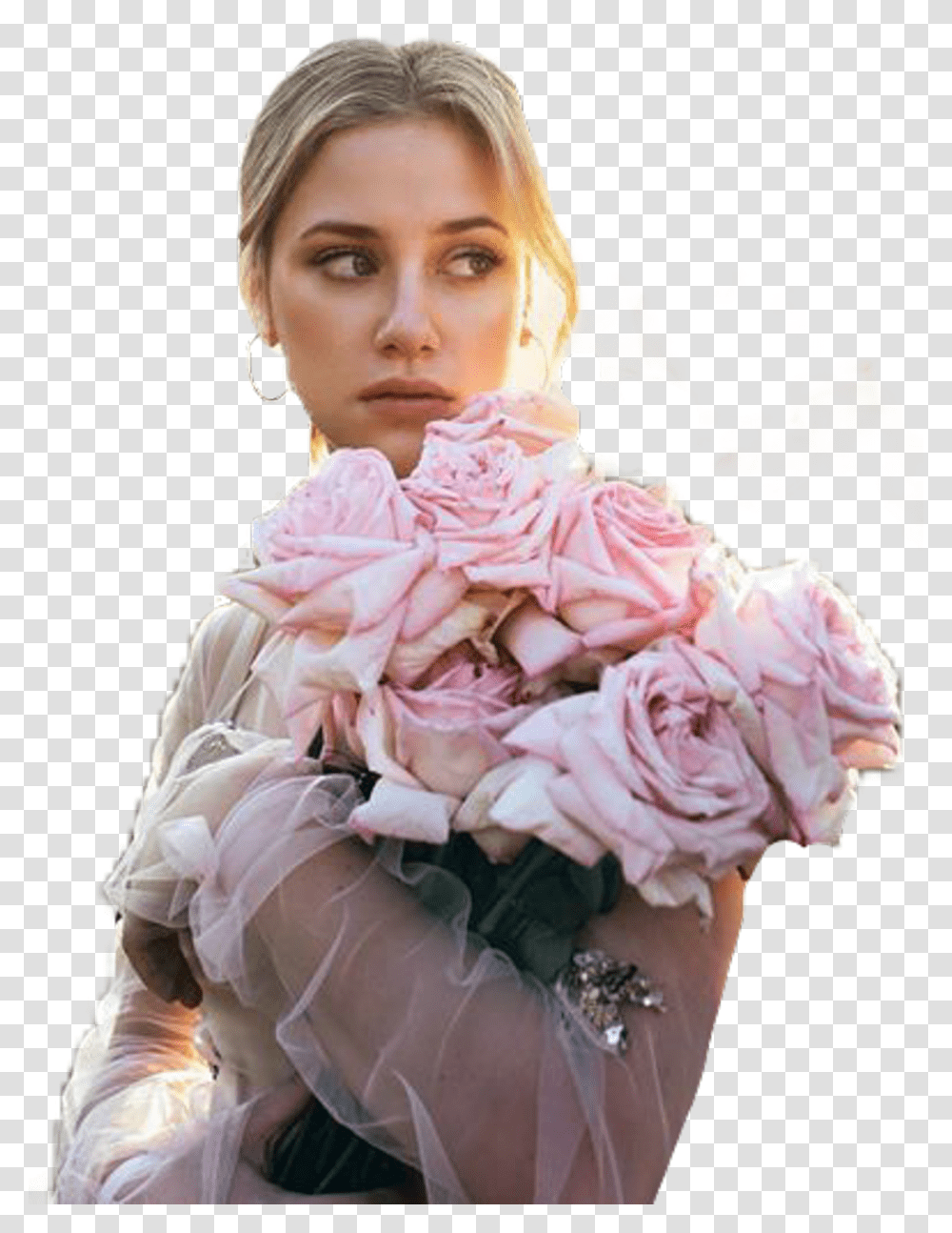 Lili Lilireinhart Beronica Bughead Riverdale Bety Lili Reinhart With Roses, Person, Plant, Flower, Female Transparent Png