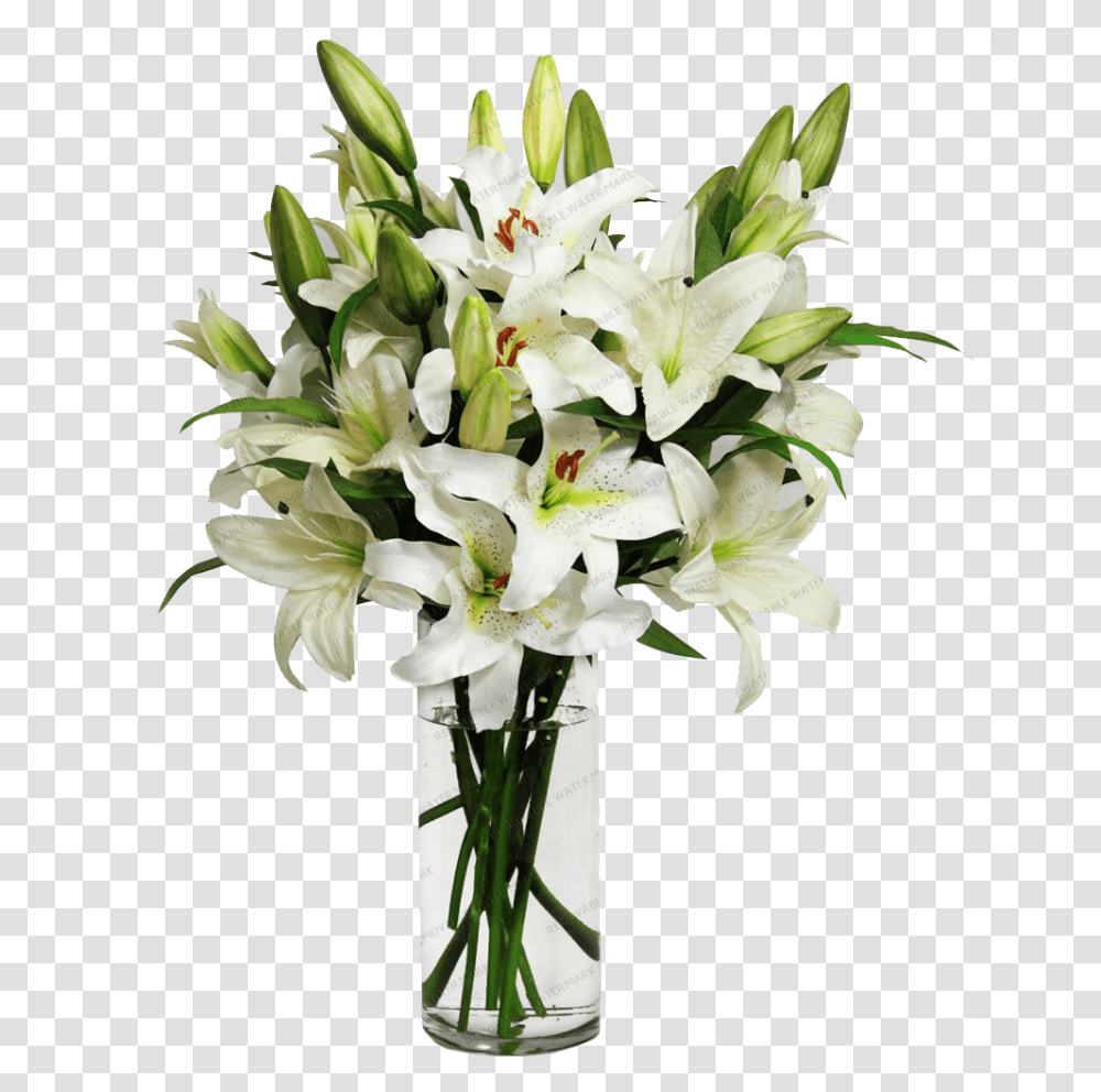 Lilies In A Vase Flower Vase, Plant, Blossom, Flower Bouquet, Flower Arrangement Transparent Png