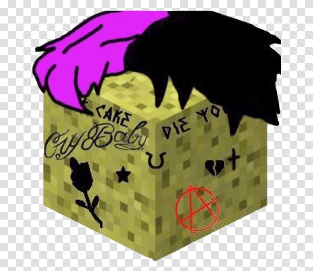 Lilpeep Minecraft Aesthetic Sticker By Whyalinecry Art, Label, Text, Box, Dog Transparent Png