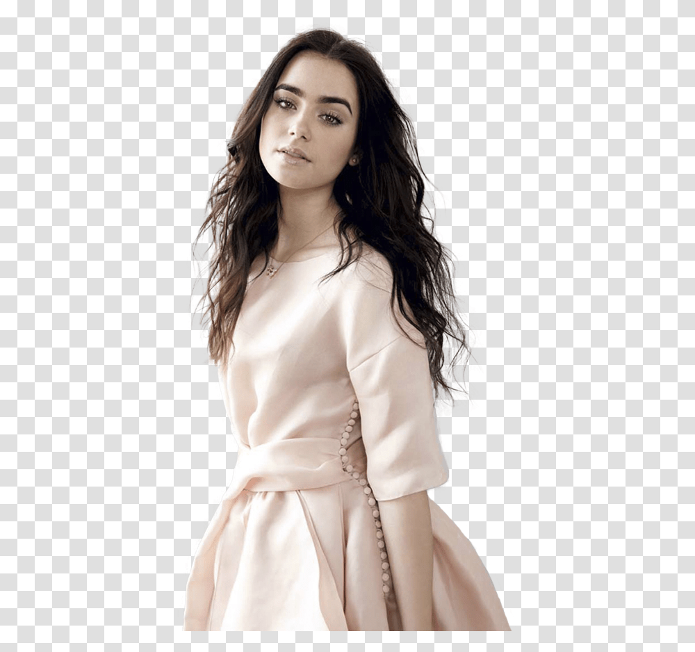 Lily Collins Stella Magazine, Person, Sleeve, Female Transparent Png