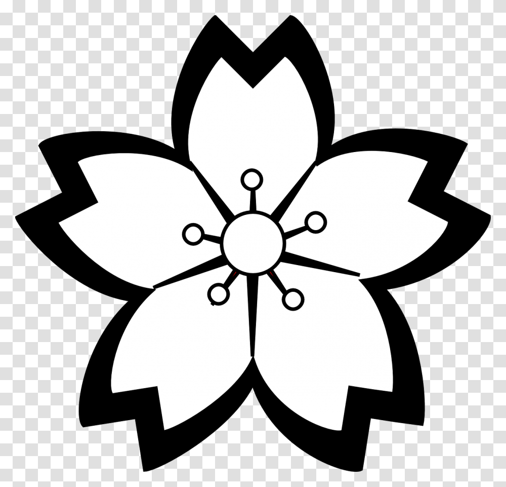 Lily Flower Blossom Outline Cherry Blossom Flower Clipart Black And White, Stencil, Lamp, Jewelry, Accessories Transparent Png