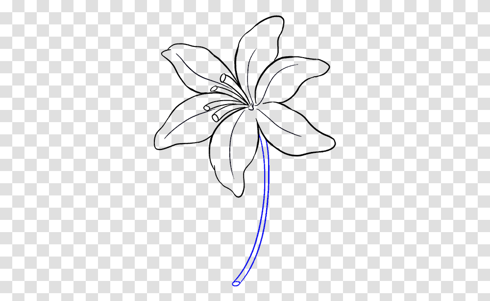 Lily Flower Drawing Easy, Pattern, Ornament, Fractal, Light Transparent Png